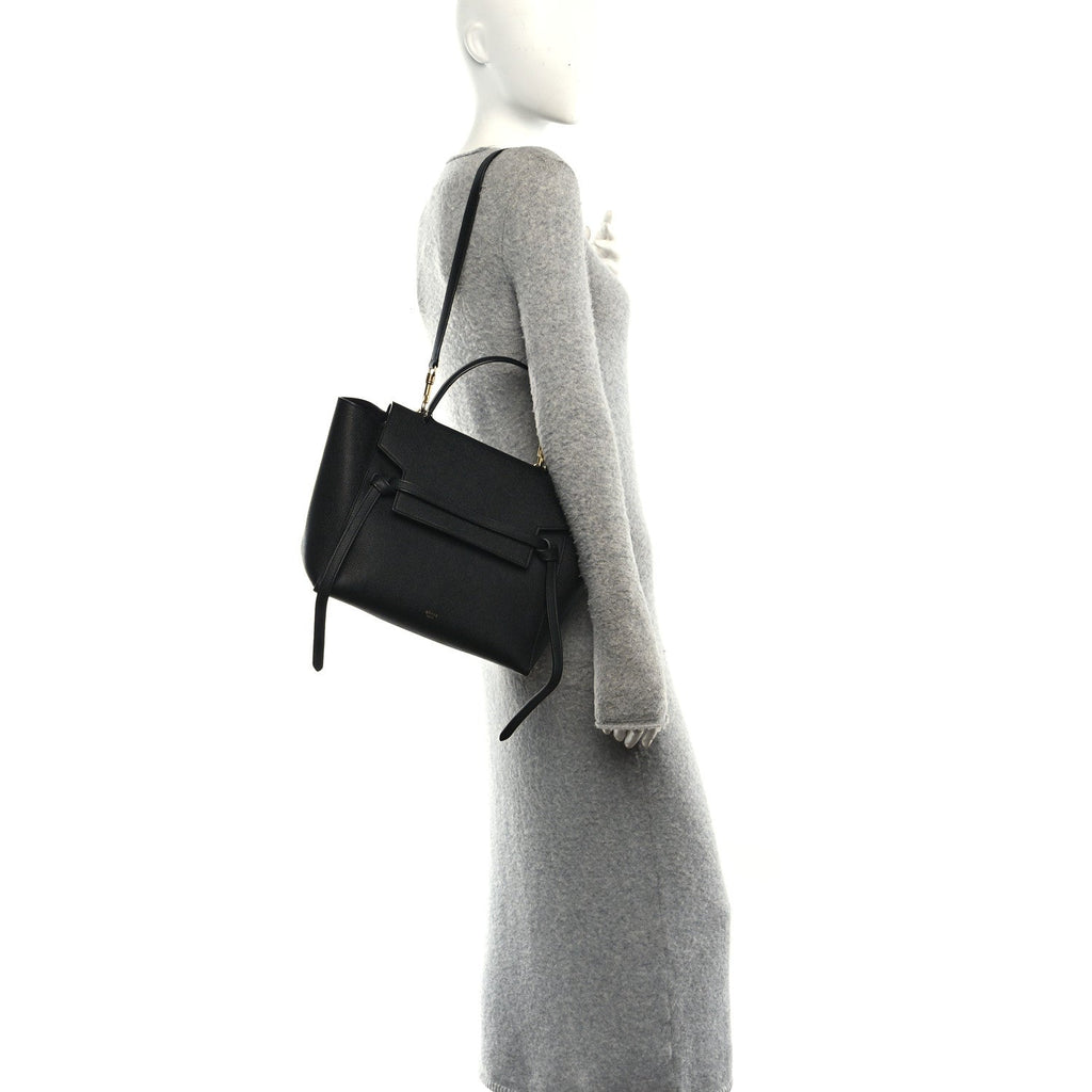Grained Calfskin Mini Belt Bag Black
