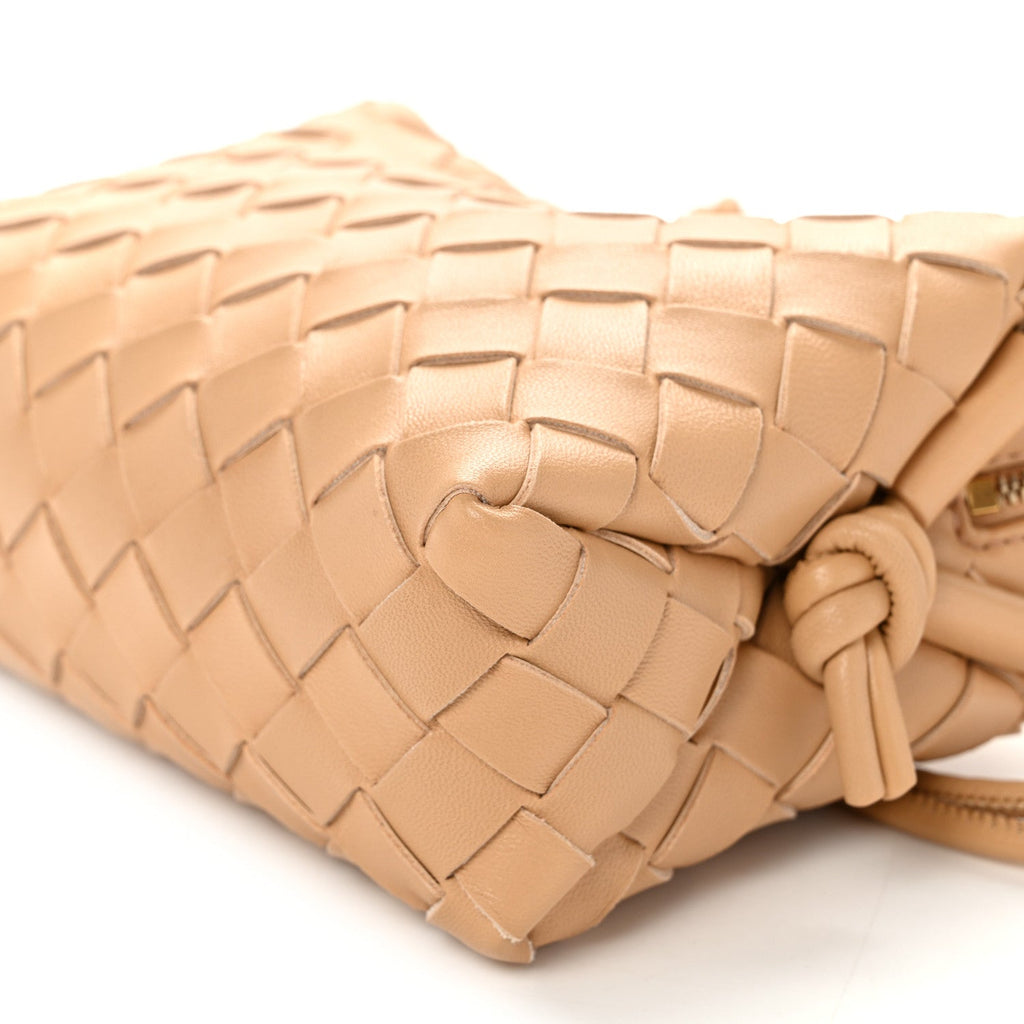 Nappa Intrecciato Mini Loop Camera Bag Almond
