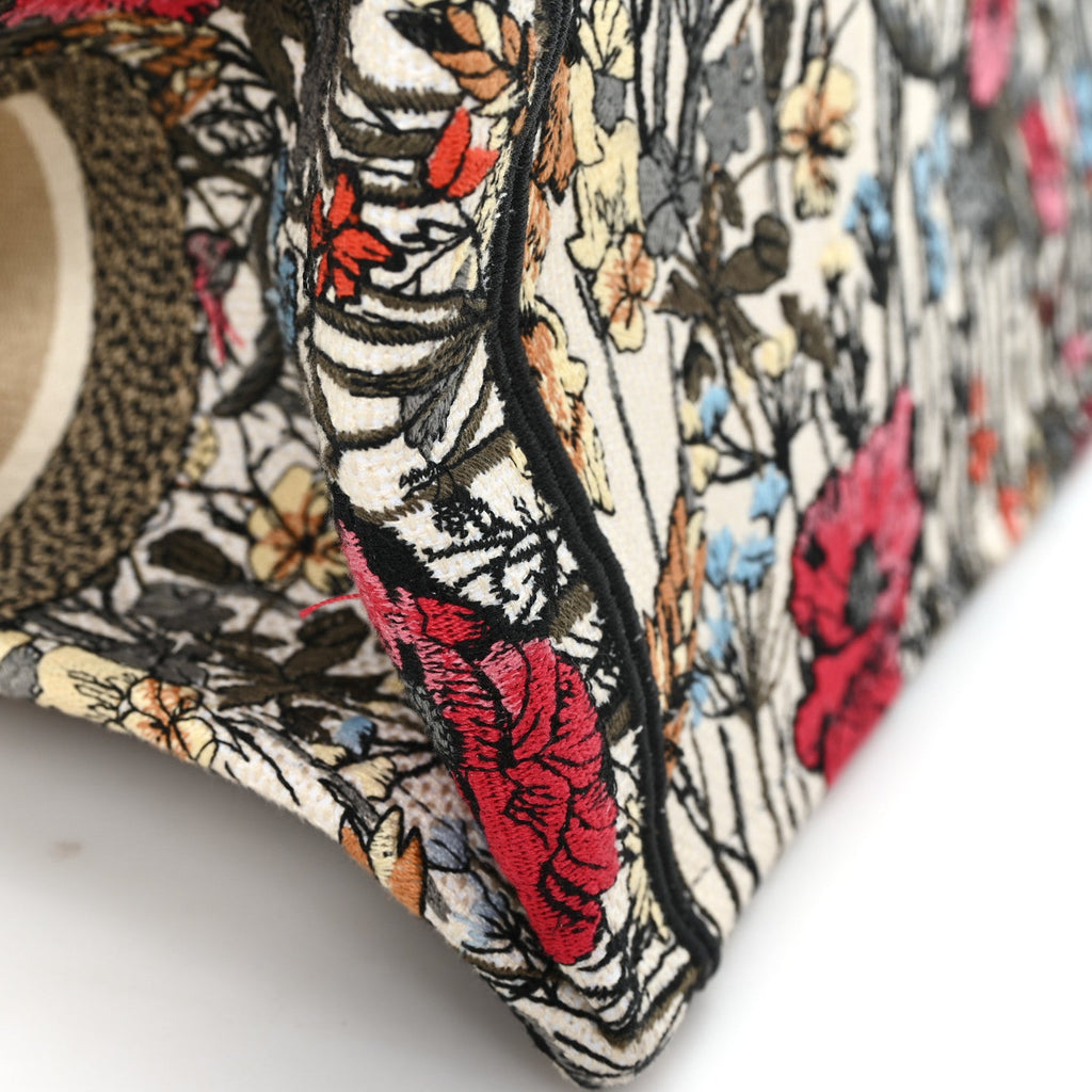 Canvas Embroidered Medium Mille Fleurs Book Tote Multicolor