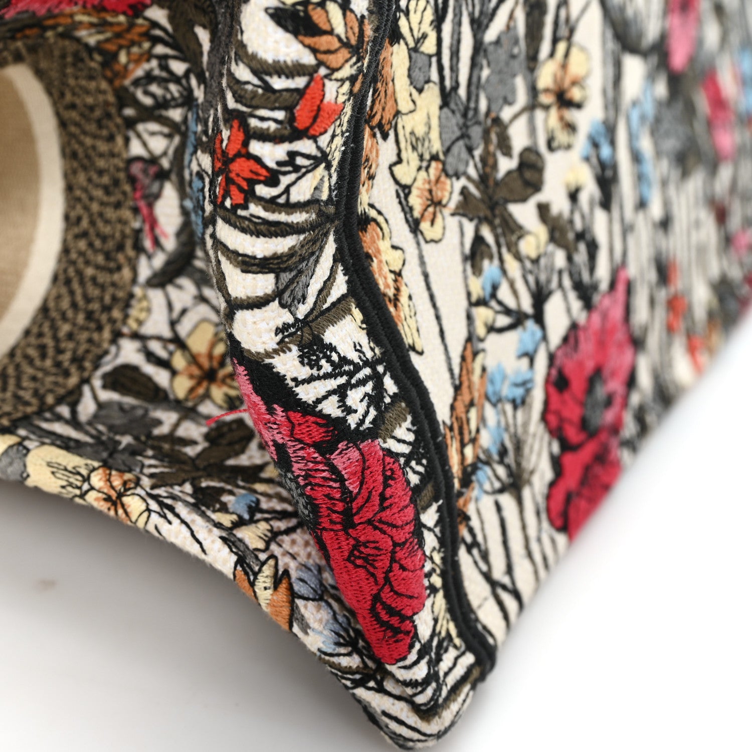 Canvas Embroidered Medium Mille Fleurs Book Tote Multicolor