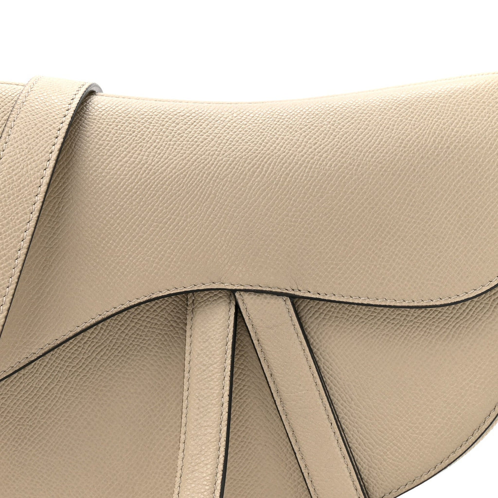Grained Calfskin Saddle Bag With Strap Sable