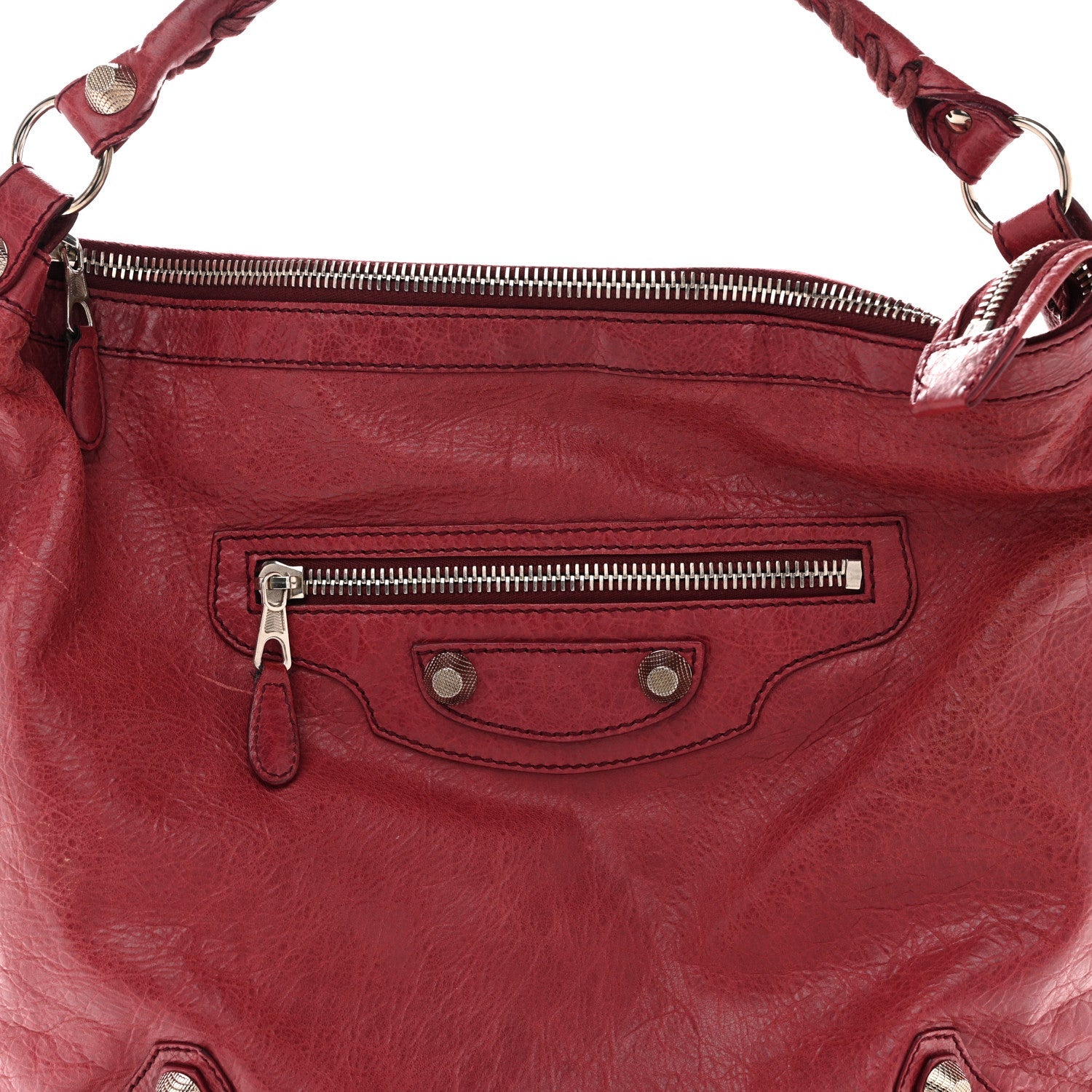 Agneau Giant 12 Silver Hardware Day Hobo Cassis