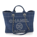 Cotton Medium Deauville Tote Blue White