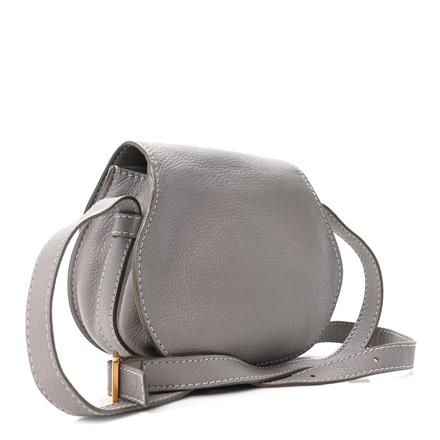 Calfskin Mini Marcie Round Crossbody Bag Cashmere Grey