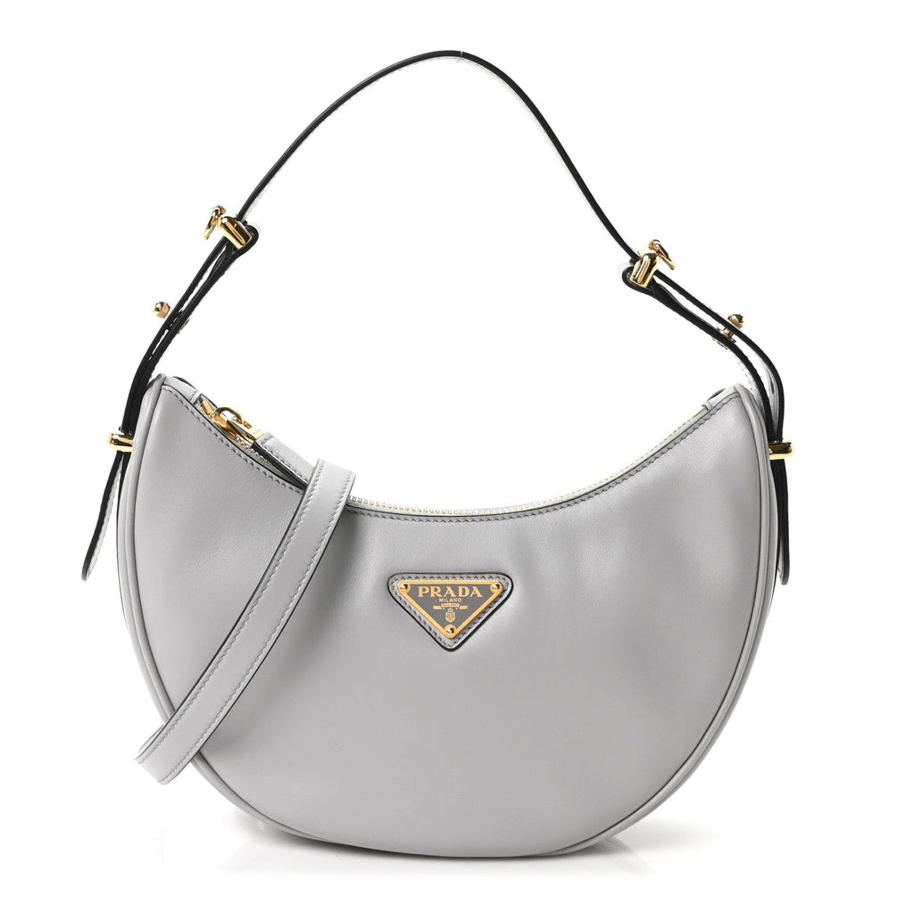 Soft Calfskin Arque Shoulder Bag Ardesia