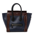 Smooth Calfskin Mini Tri-Color Luggage Navy