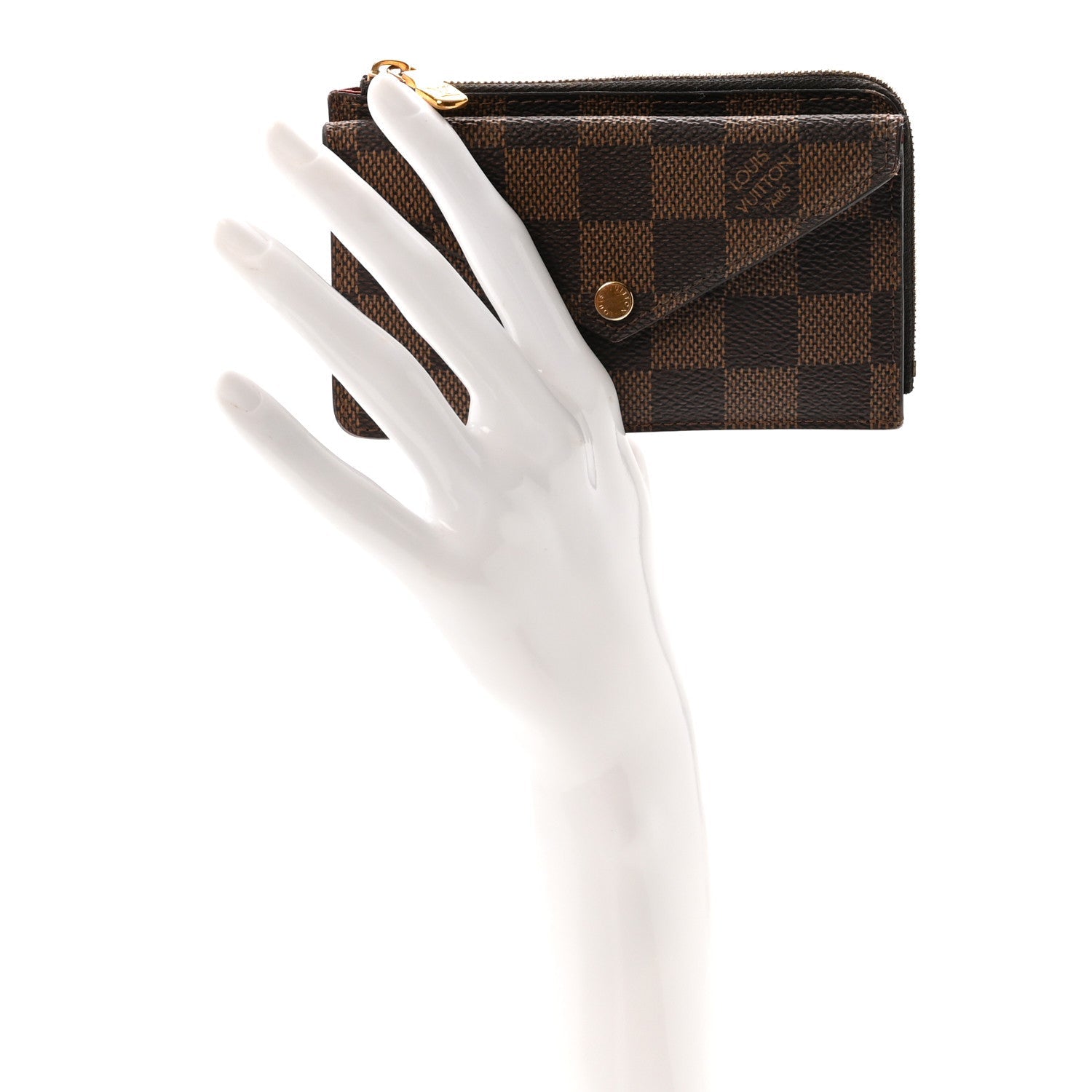 Damier Ebene Recto Verso Card Holder Red