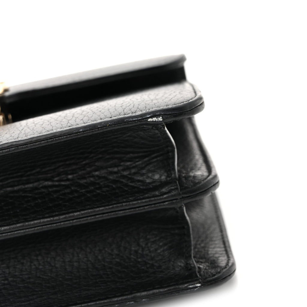 Dollar Calfskin Small Interlocking G Shoulder Bag Black