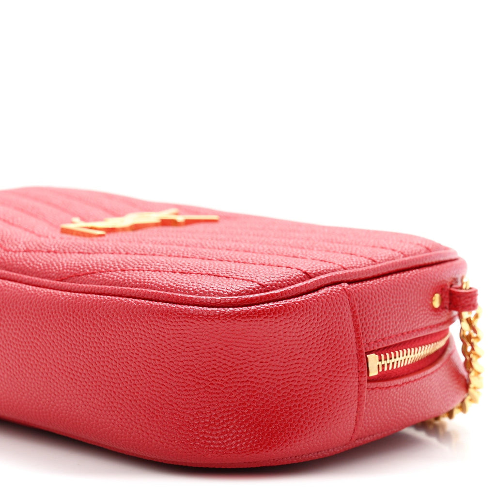 Grain De Poudre Matelasse Monogram Mini Lou Camera Bag Eros Red