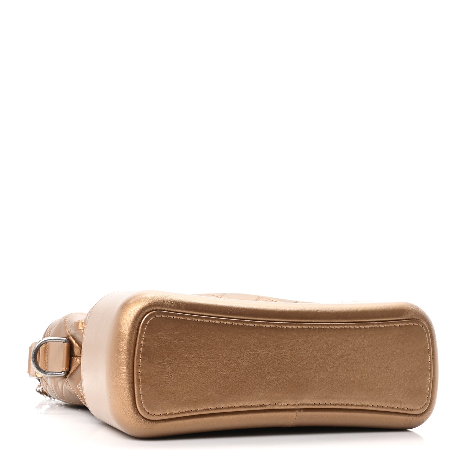Metallic Lambskin Calfskin Quilted Medium Gabrielle Hobo Gold
