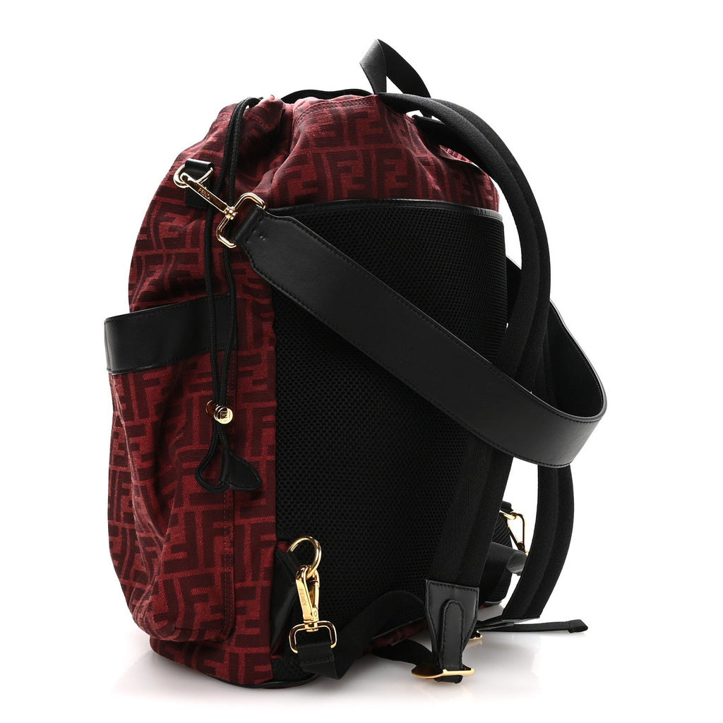 Recycled Fabric Jacquard Vitello Grace FF 1974 Large Fendi Strike Backpack Rosso Marlboro Black