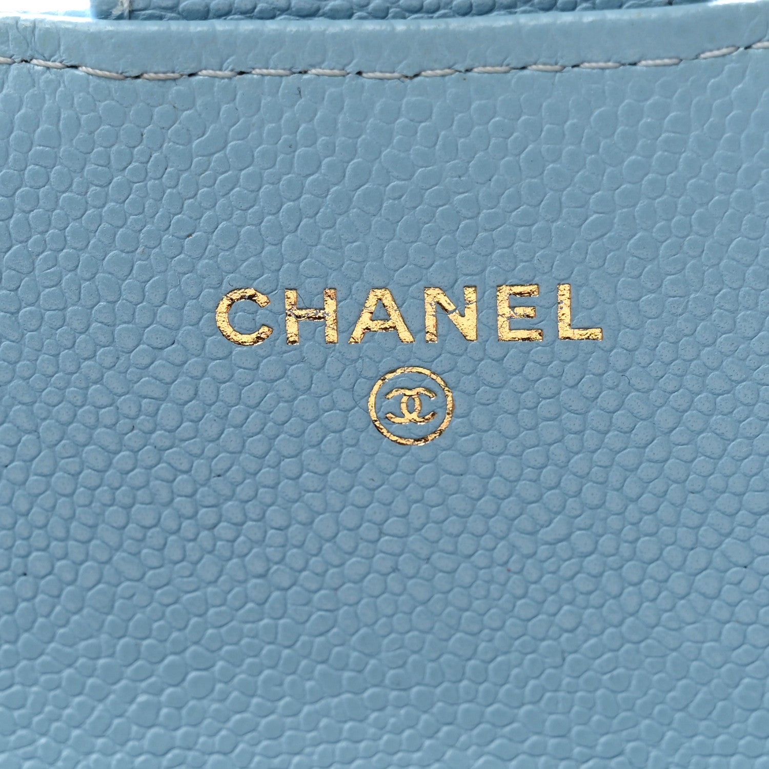 Caviar Quilted Large Gusset Flap Wallet Light Blue