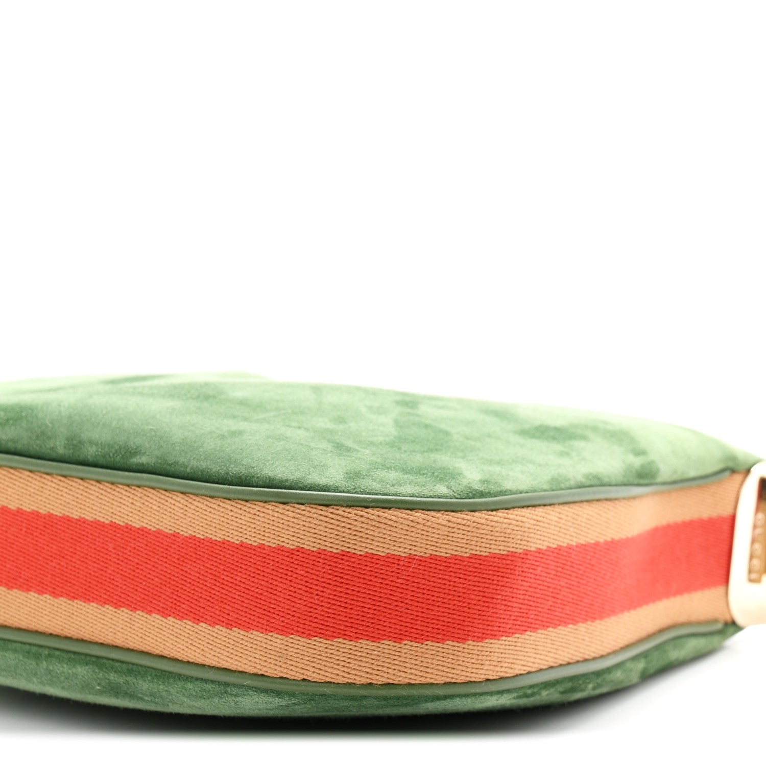 Suede Web Small Attache Shoulder Bag Cactus Green