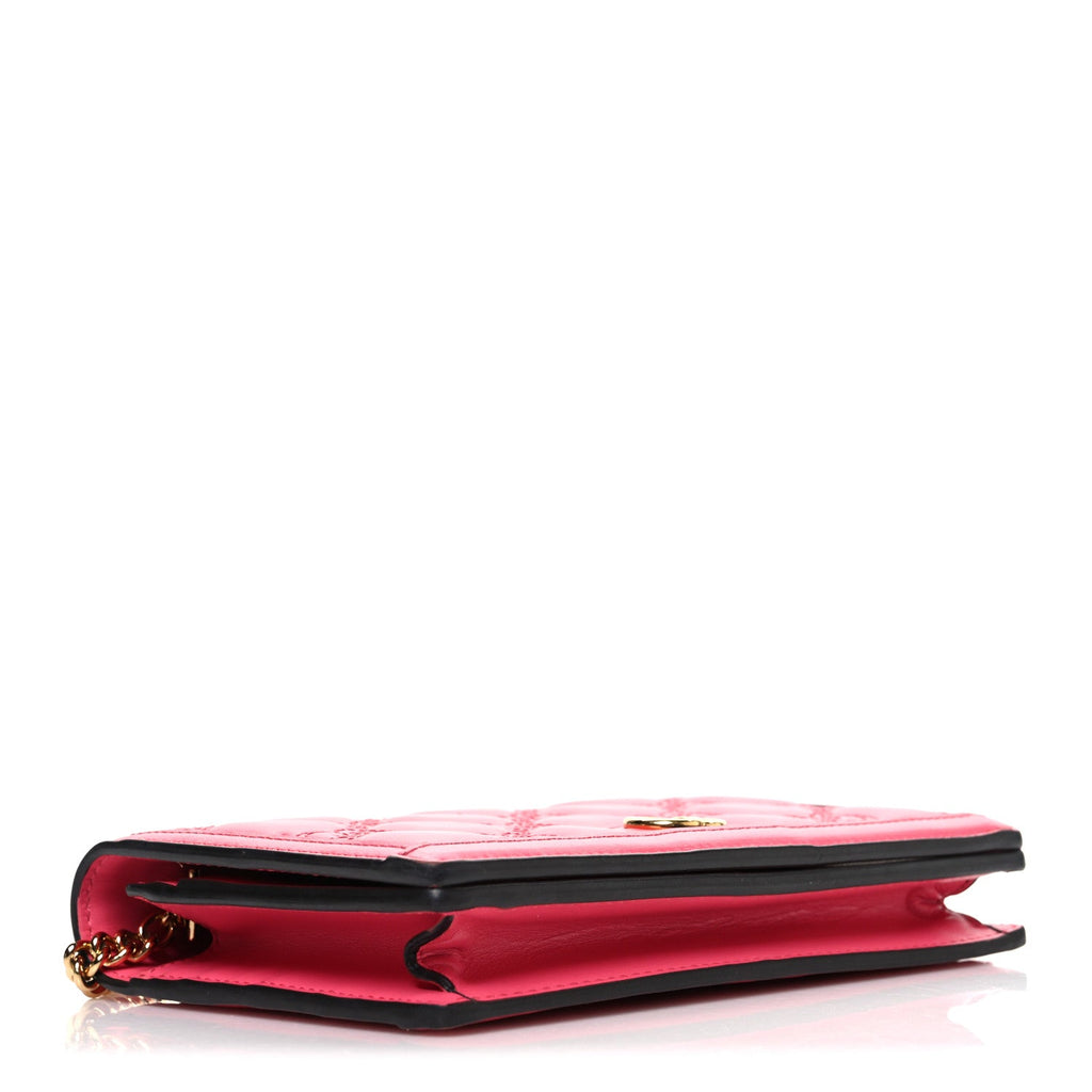 Calfskin GG Matelasse Chain Wallet Rhodamine Pink