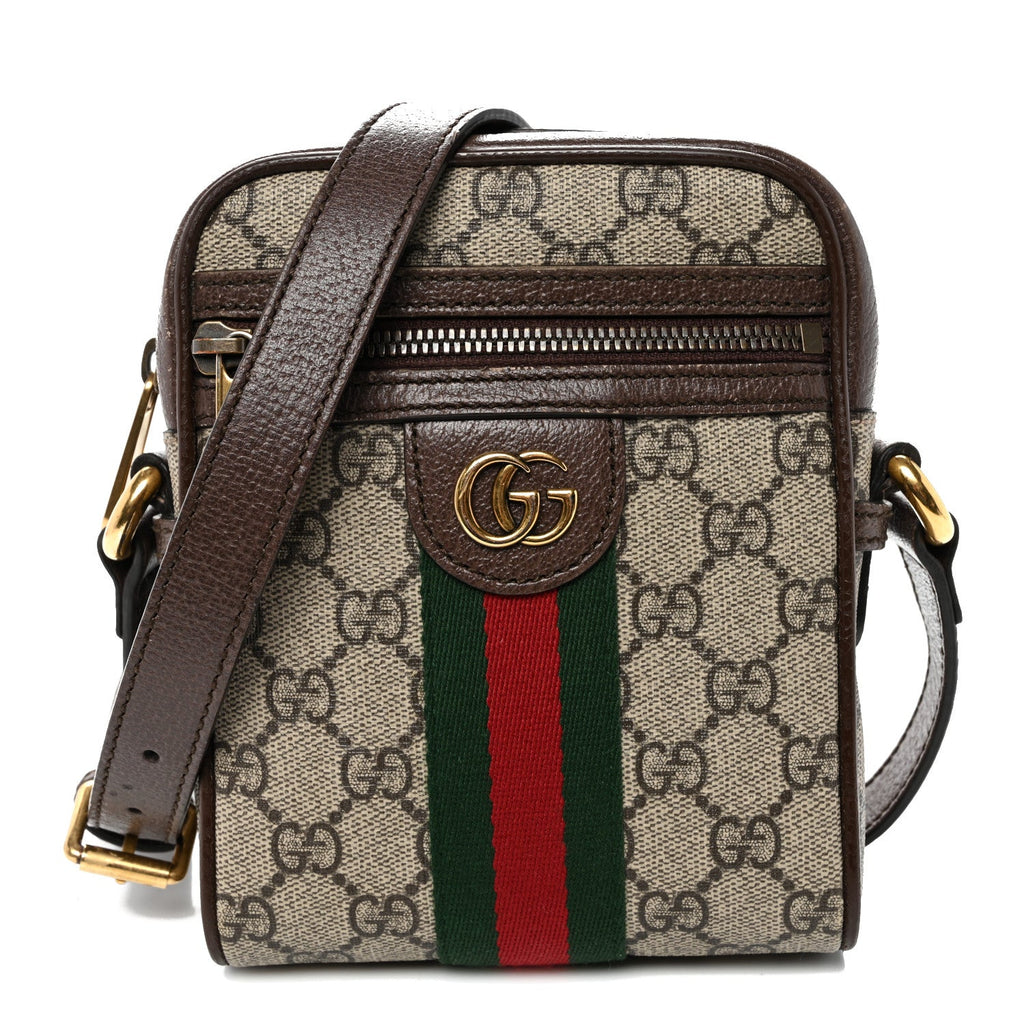 GG Supreme Monogram Web Mini Ophidia Messenger Brown