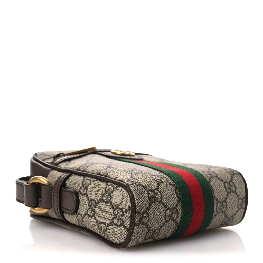 GG Supreme Monogram Web Mini Ophidia Messenger Brown