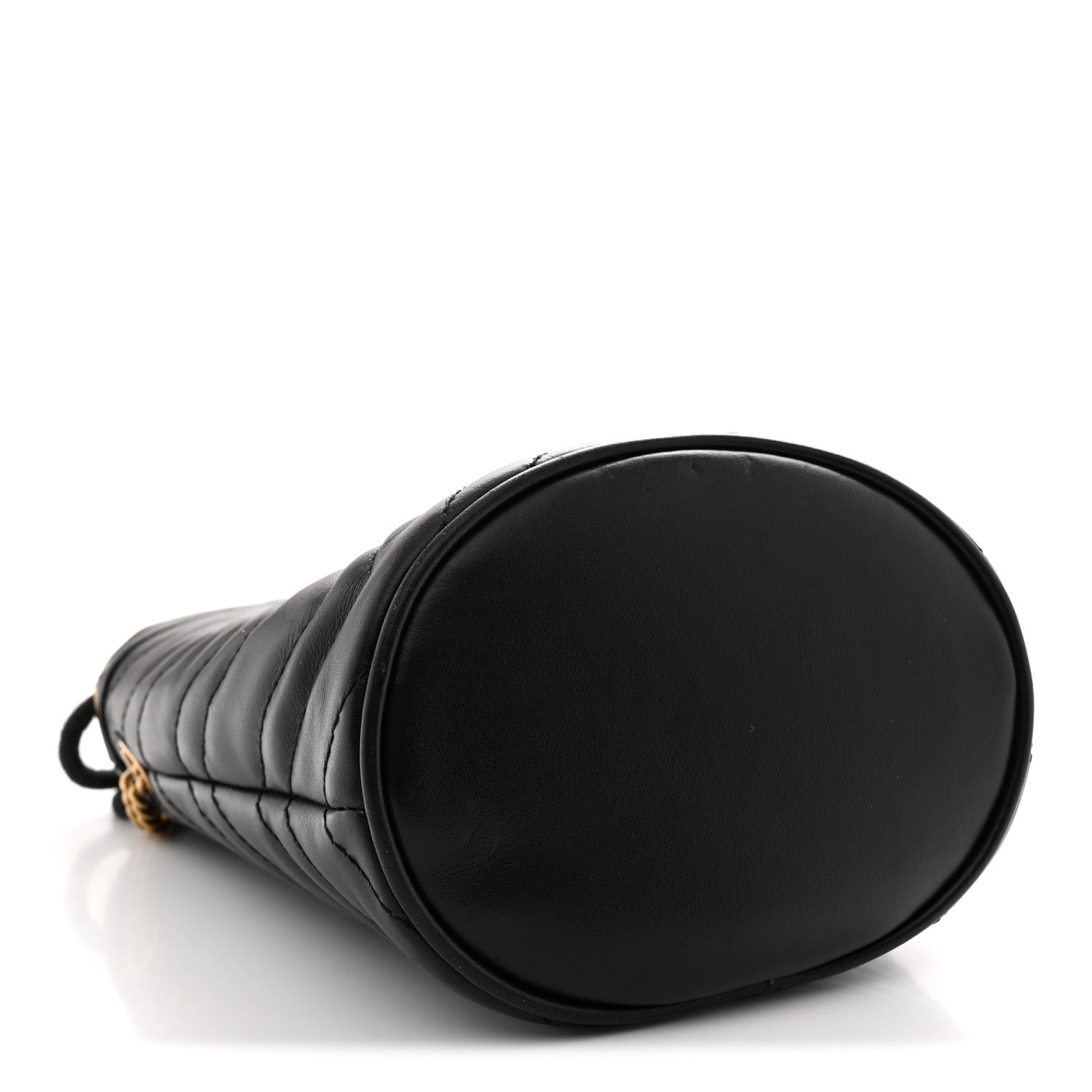 Calfskin Matelasse Mini GG Marmont 2.0 Bucket Bag Black