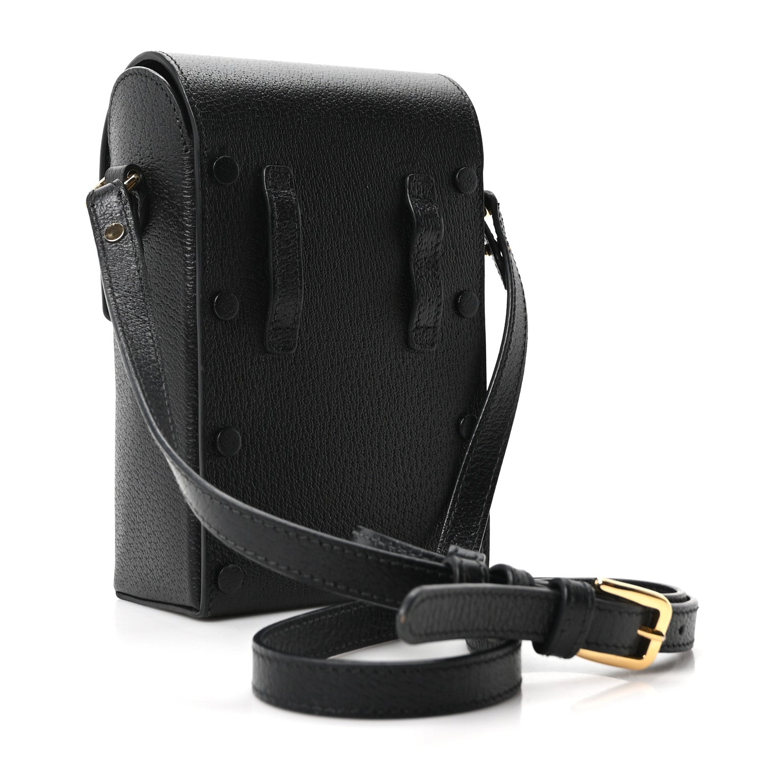 Dollar Calfskin Vertical Horsebit 1955 Crossbody Bag Black