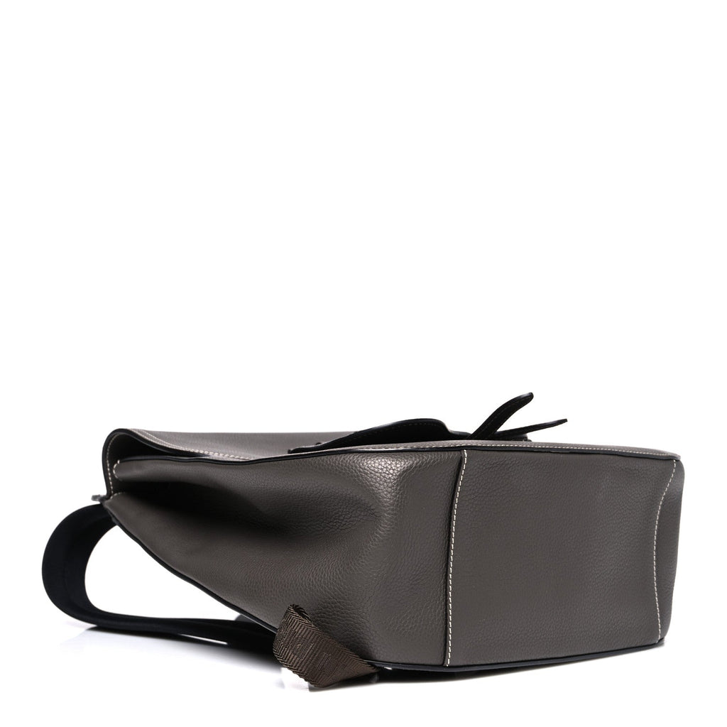 Grained Calfskin Maxi Gallop Sling Bag Grey
