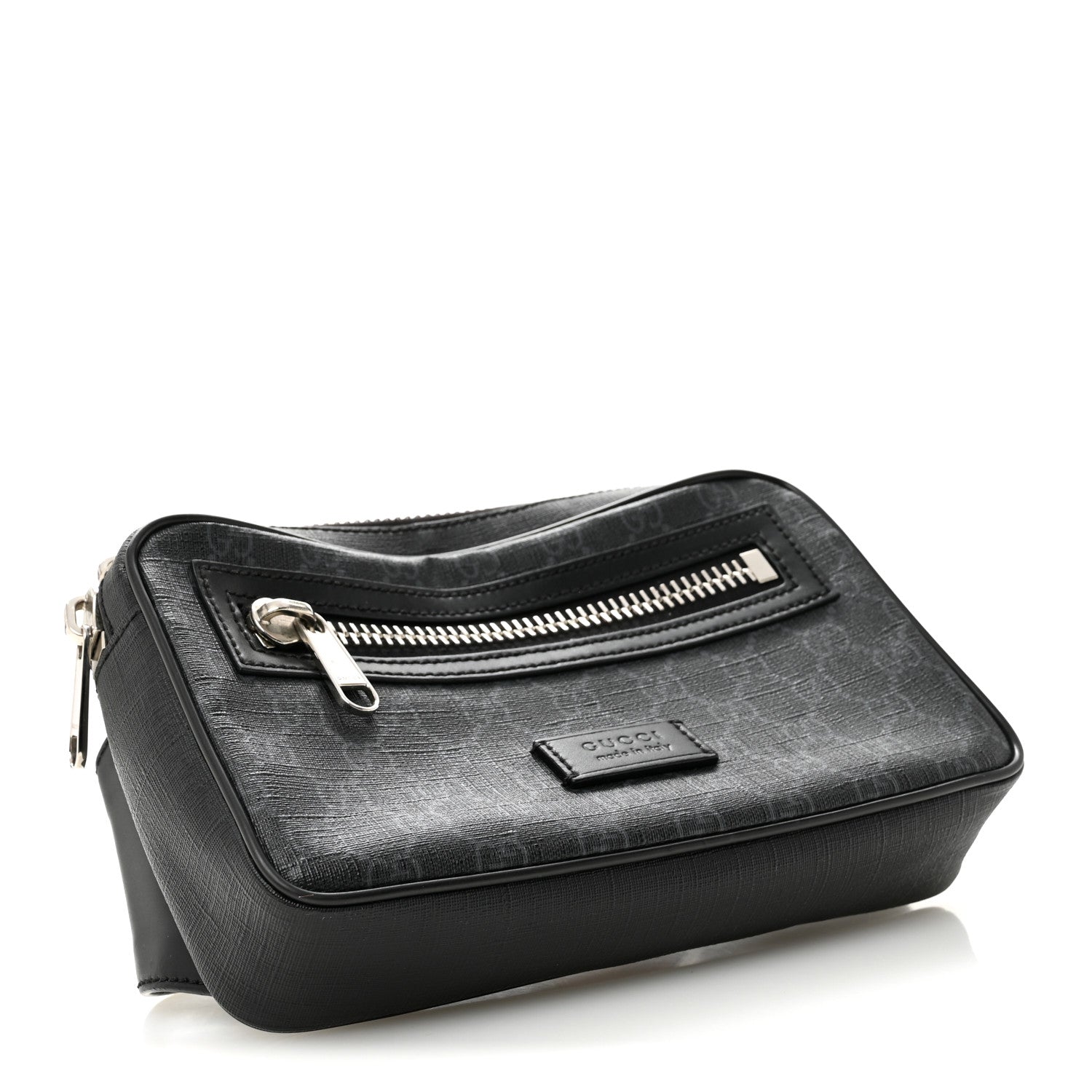 Soft GG Supreme Monogram Web Belt Bag Black Grey