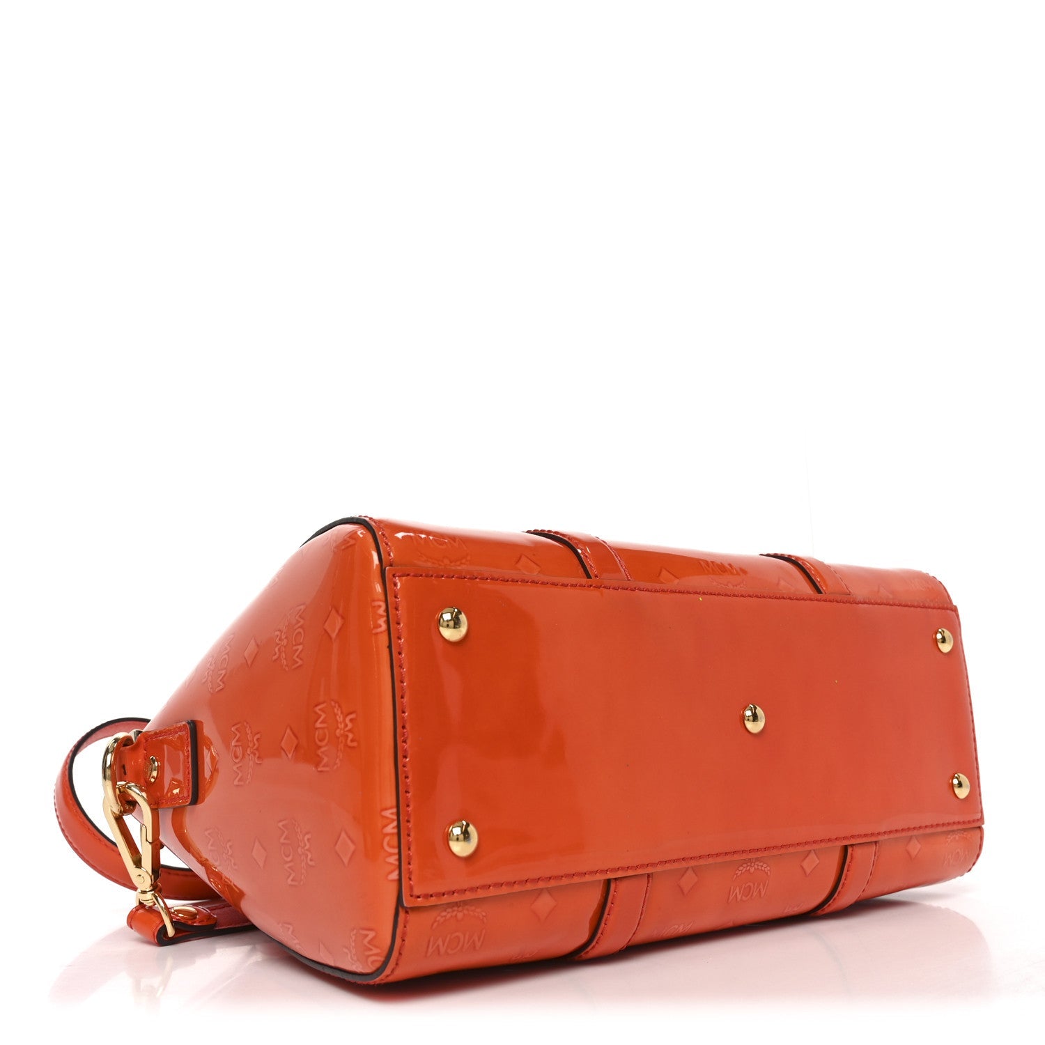 Monogram Patent Zip Top Tote Orange