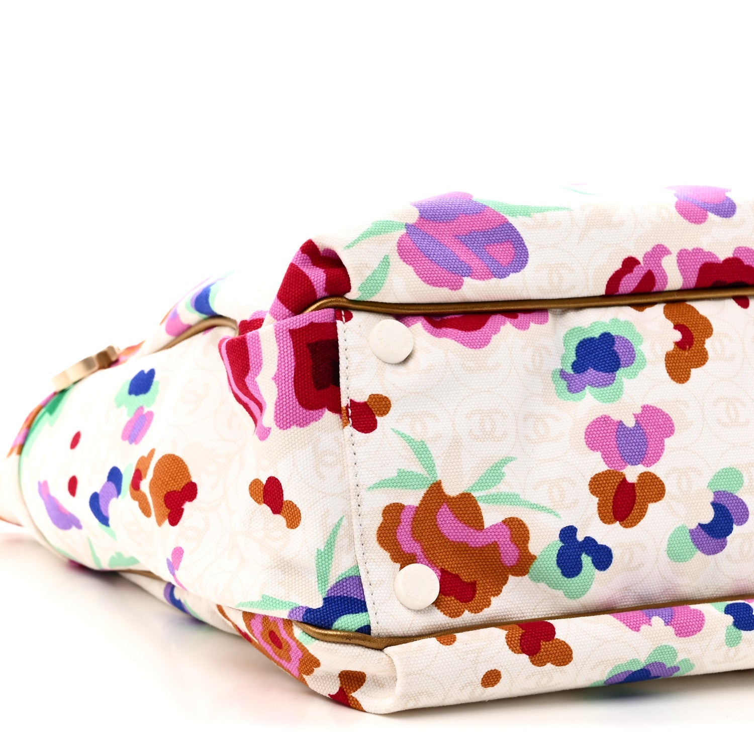 Canvas Floral Print Tote Multicolor