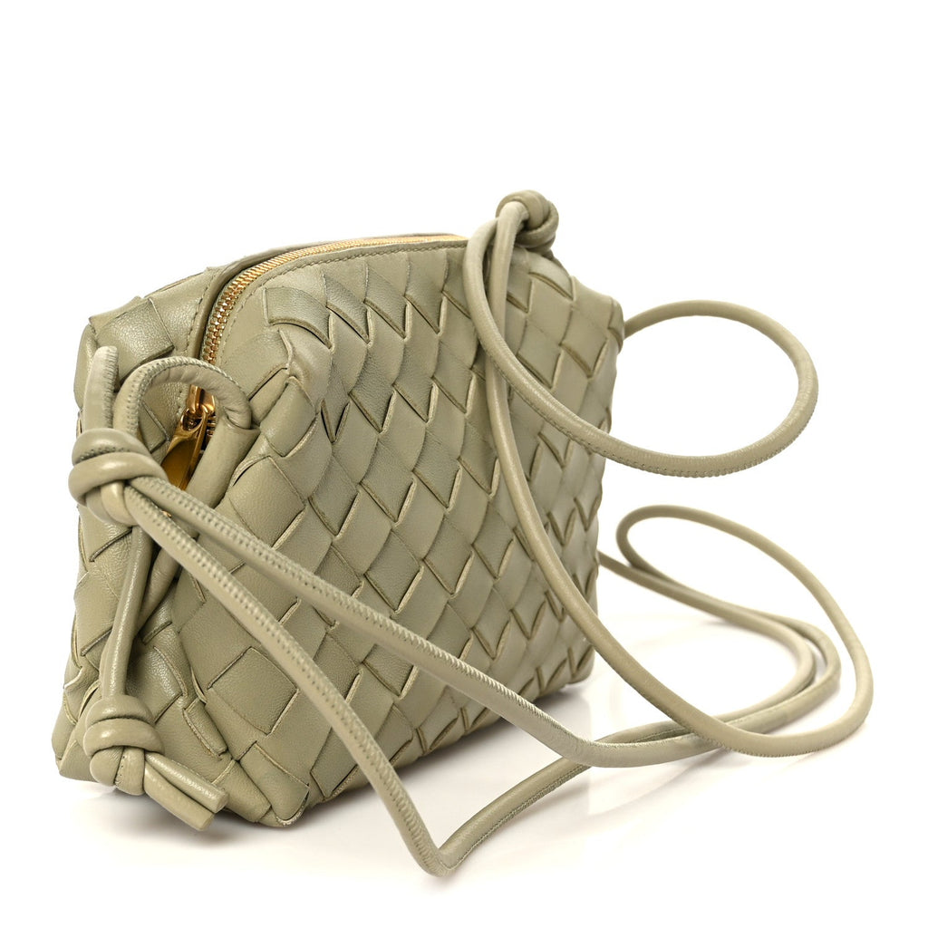 Nappa Intrecciato Mini Loop Camera Bag Travertine