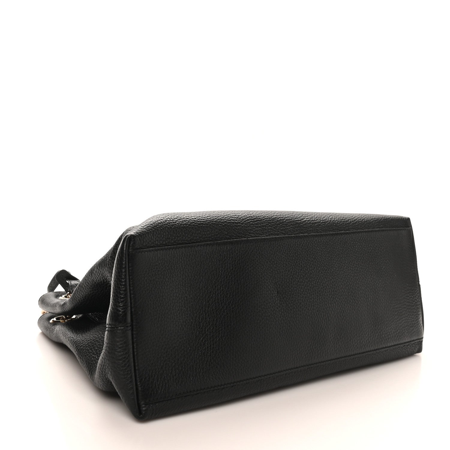 Pebbled Calfskin Medium Soho Chain Shoulder Bag Black