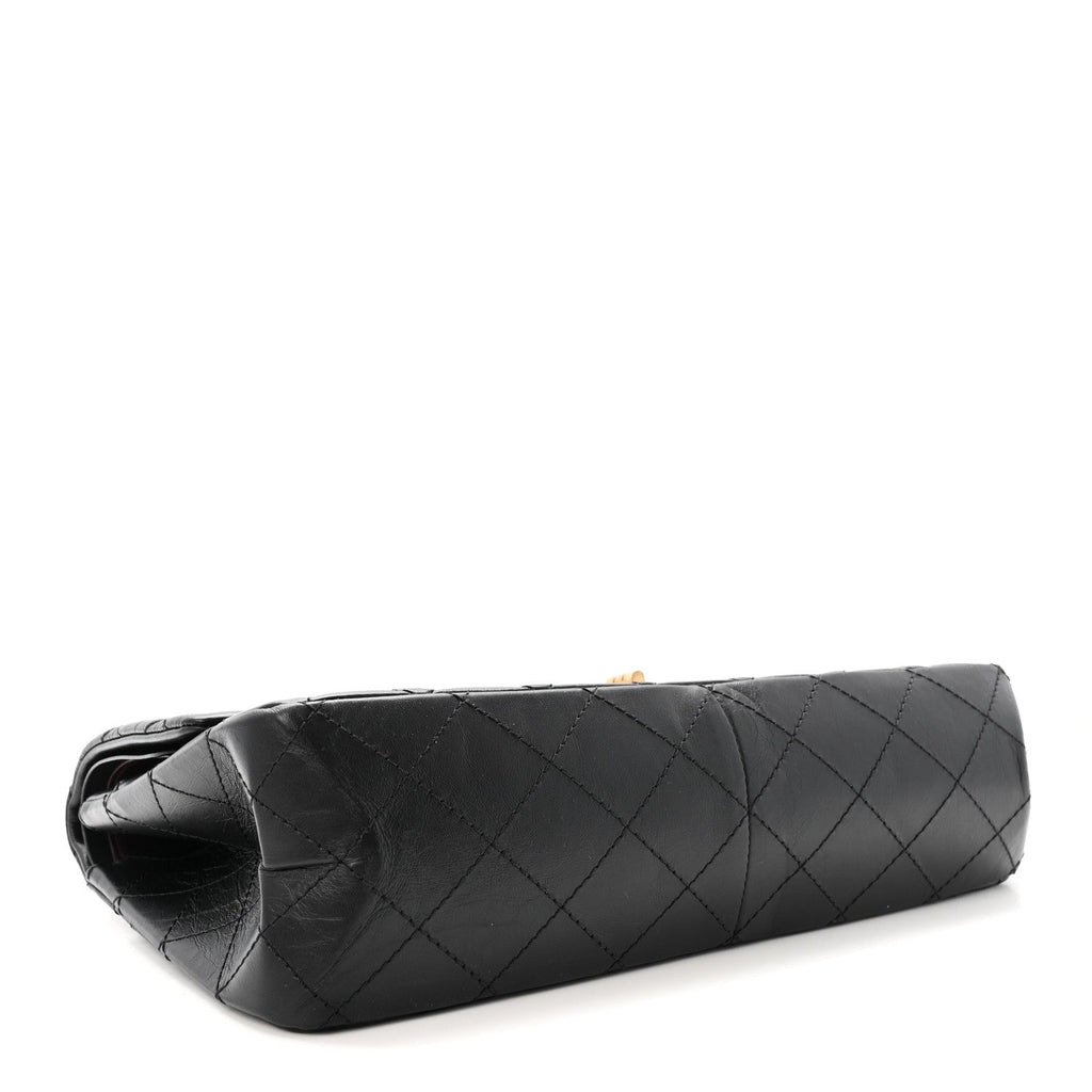 Aged Calfskin Quilted 2.55 Reissue 227 Flap Black