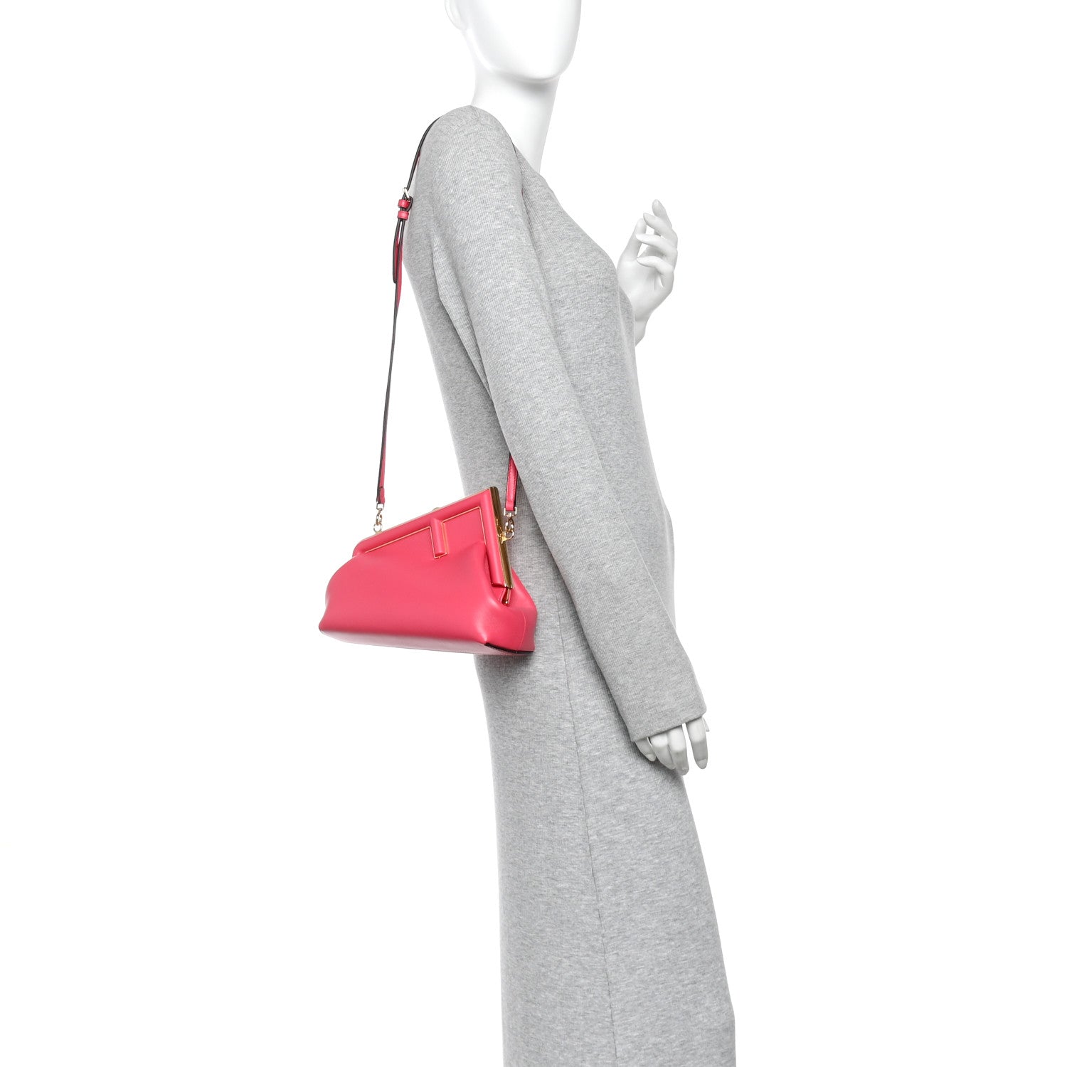 Shiny Nappa Small Fendi First Lampone