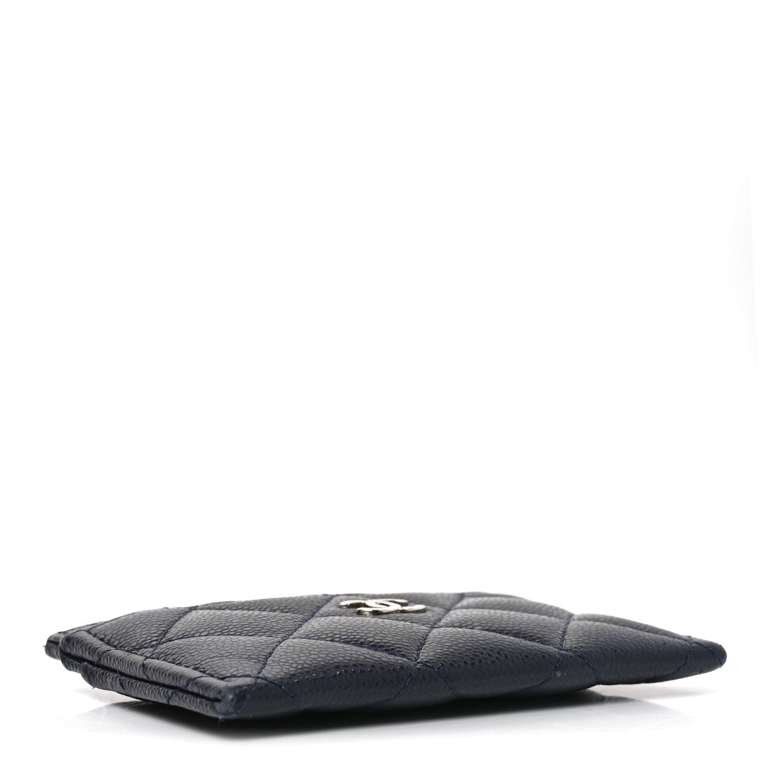 Caviar Quilted Card Holder Navy