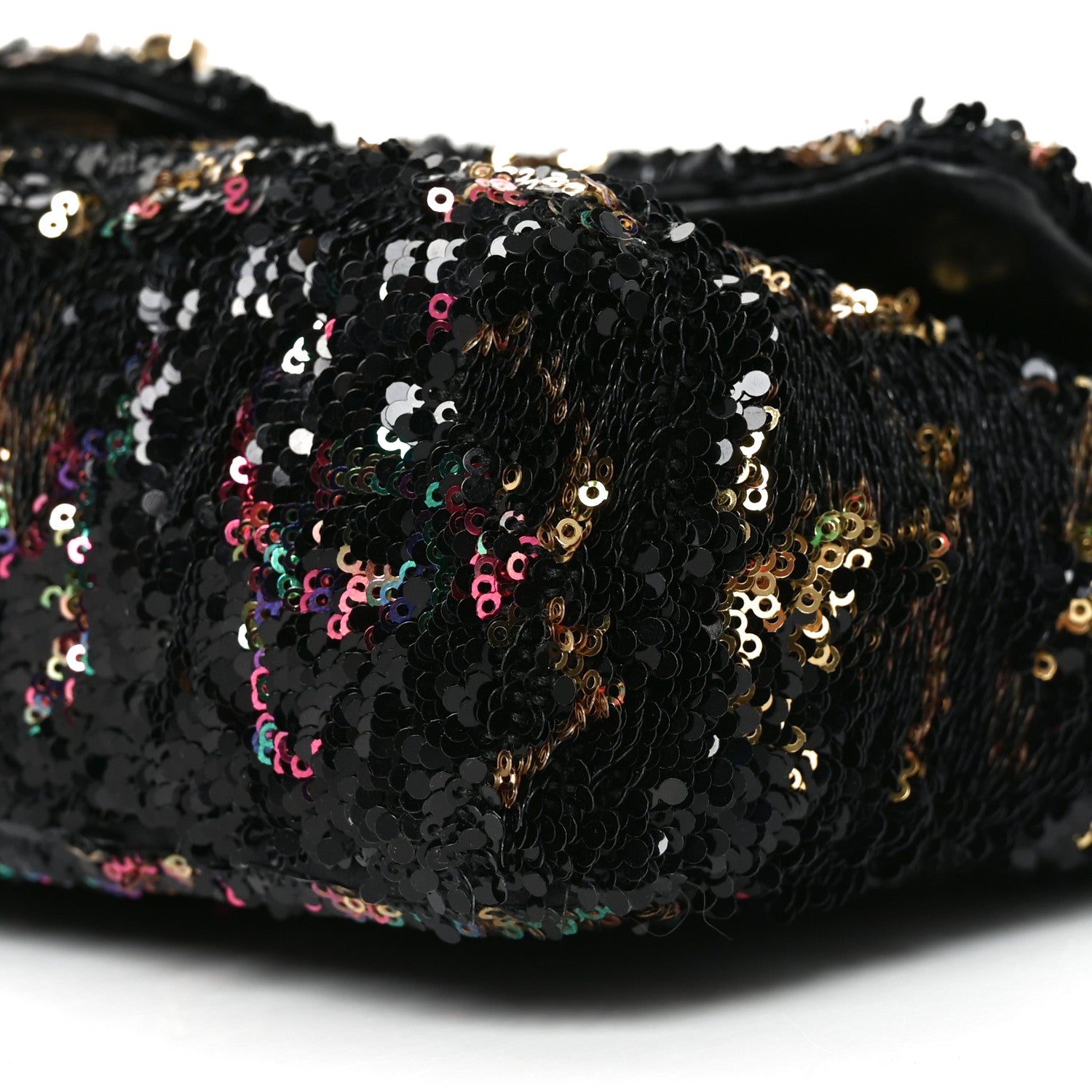 Sequin CC Small Single Flap Black Multicolor