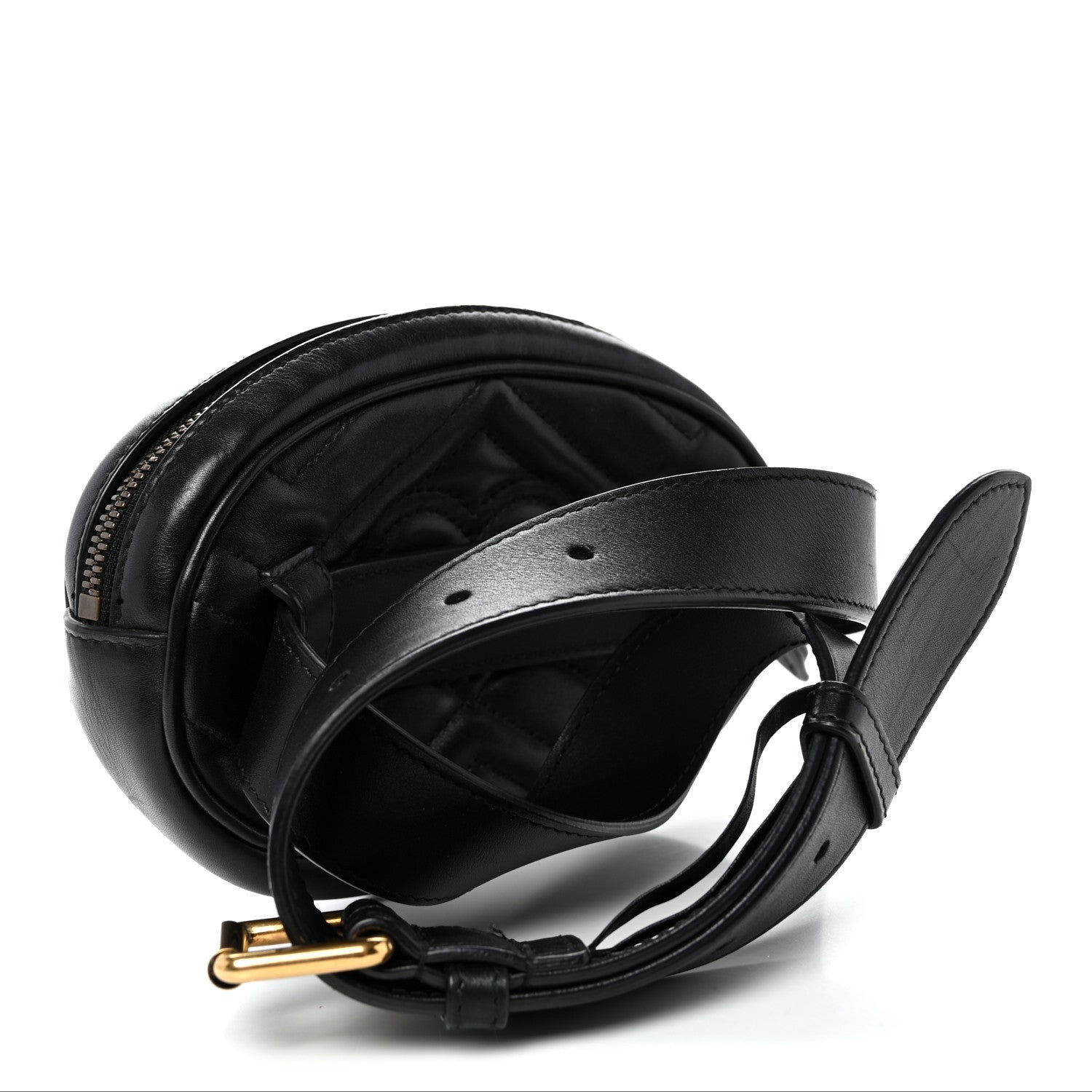 Calfskin Matelasse GG Marmont Belt Bag 75 30 Black