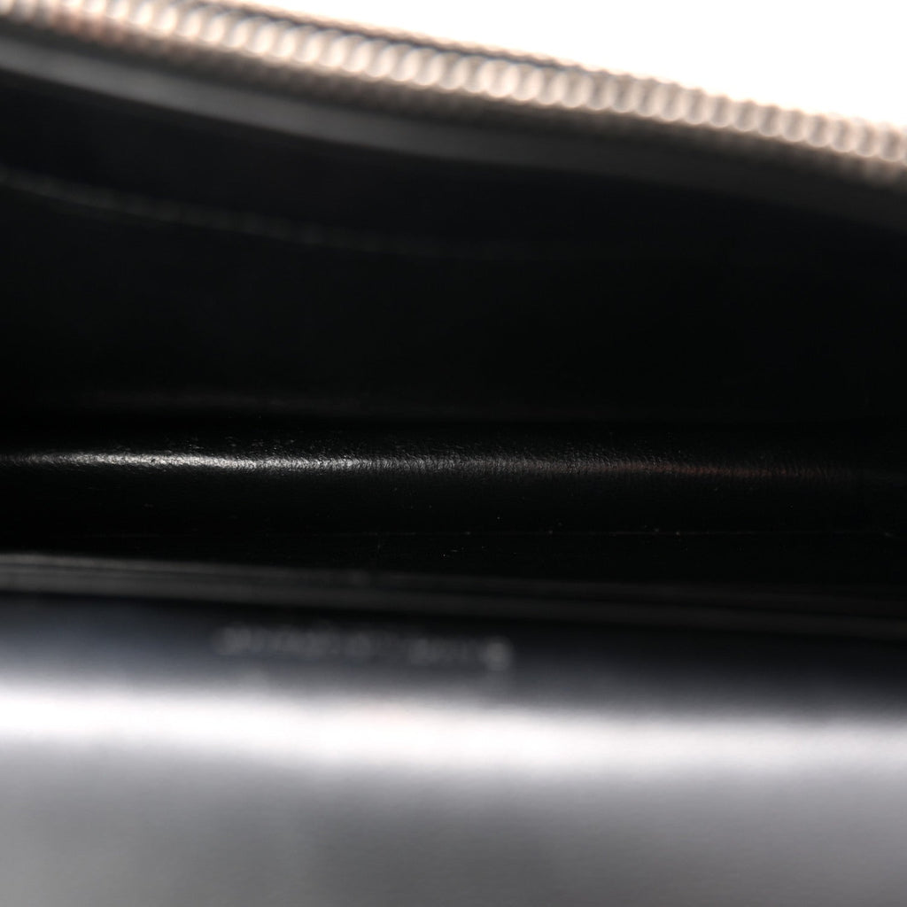 Calfskin Crocodile Embossed Kate Monogram Tassel Chain Wallet Black