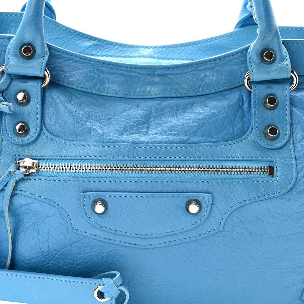 Agneau Classic Silver Hardware City Bleu Azur Clair