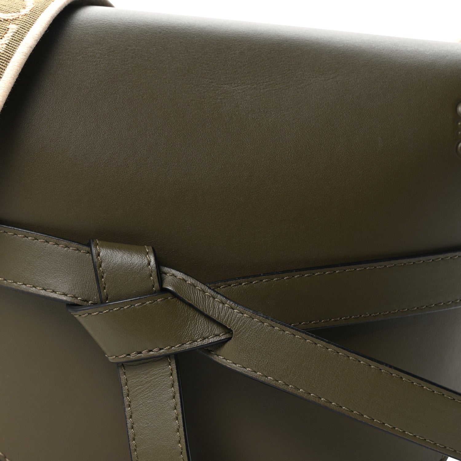Calfskin Jacquard Small Gate Dual Bag Autumn Green