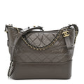 Aged Calfskin Quilted Medium Gabrielle Hobo Grey