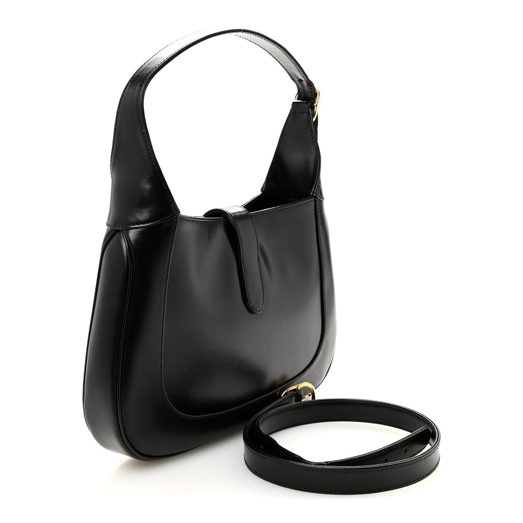 Boarded Dyana Lux Calfskin Small Jackie 1961 Hobo Black