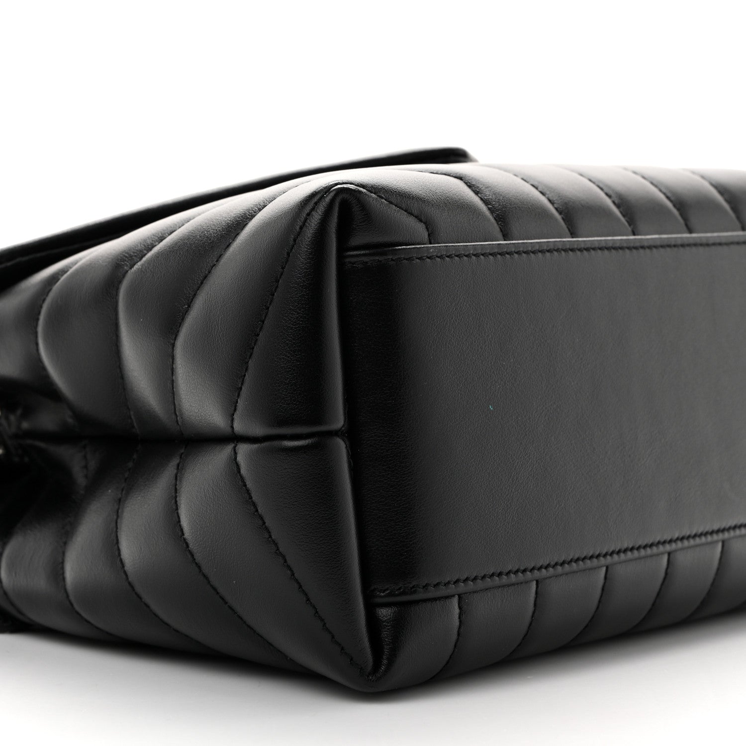 Calfskin Y Quilted Monogram Small Loulou Chain Satchel Black