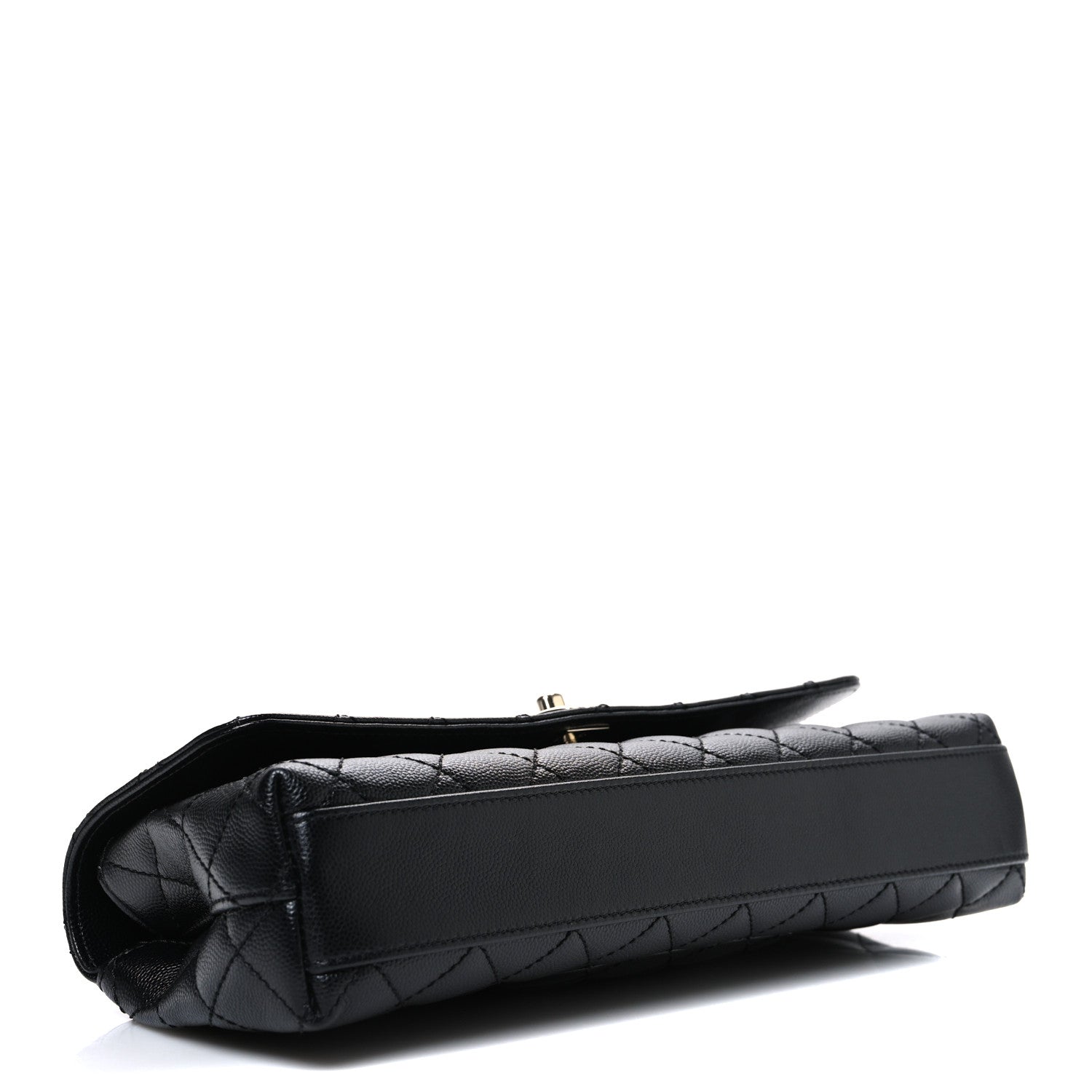 Caviar Quilted Maxi East West Coco Handle Flap Black Black