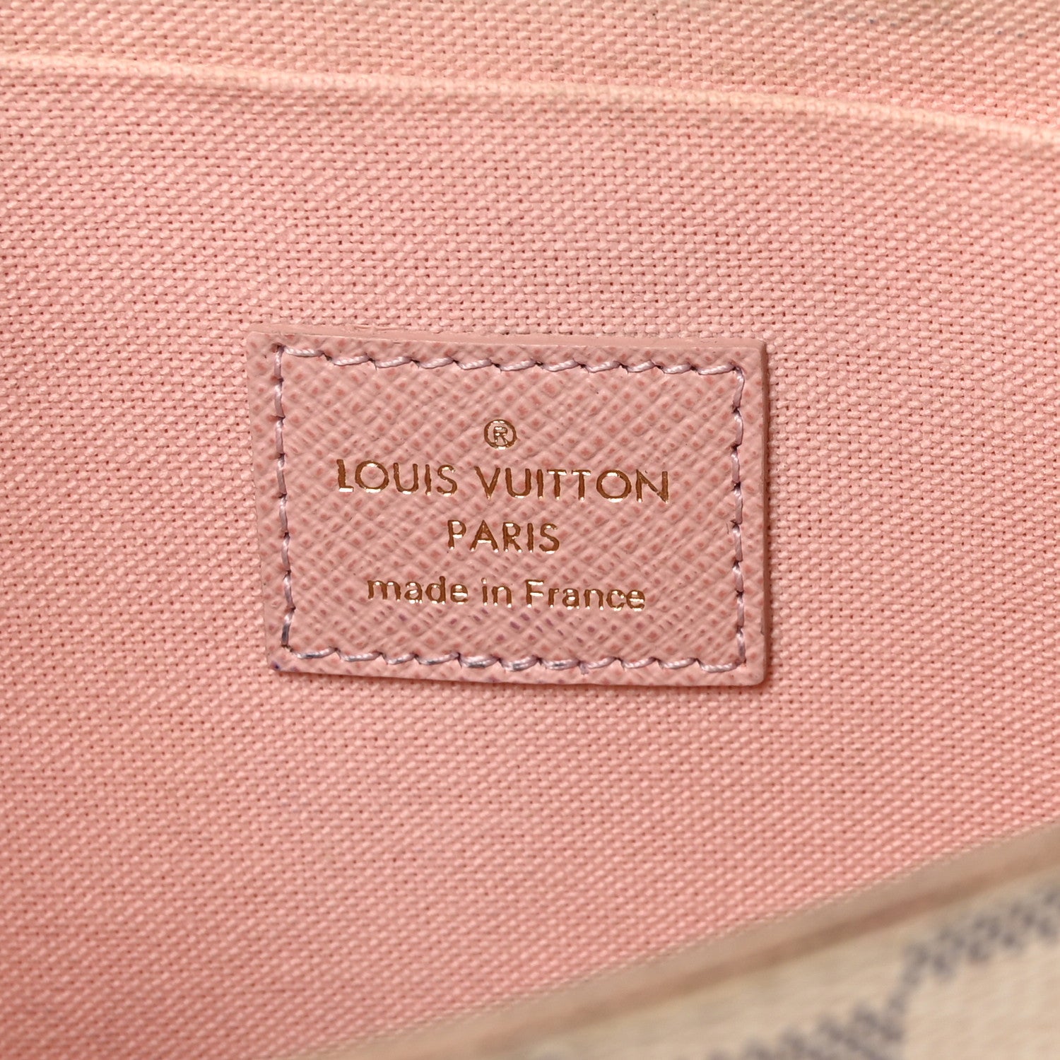 Damier Azur Pochette Felicie Chain Wallet Rose Ballerine