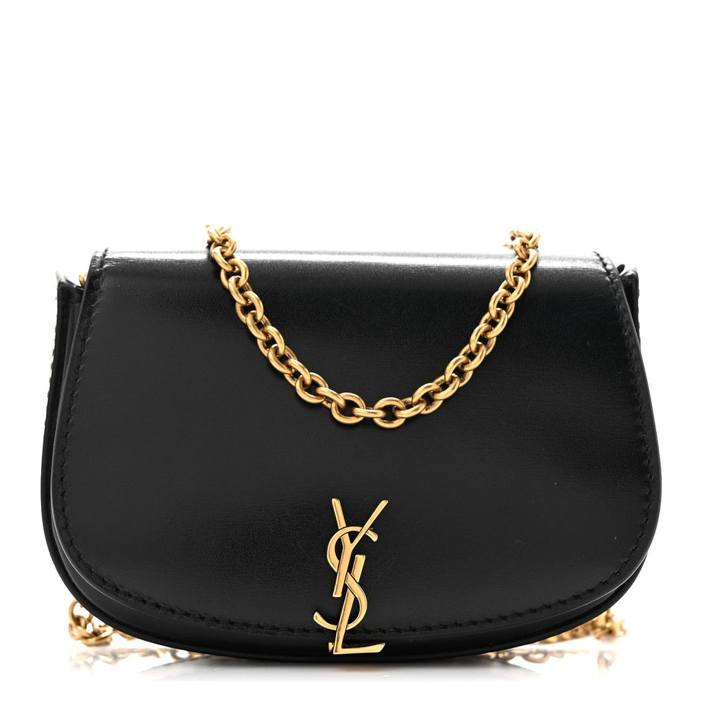 Box Calfskin Mini Purse On Chain Bag Black