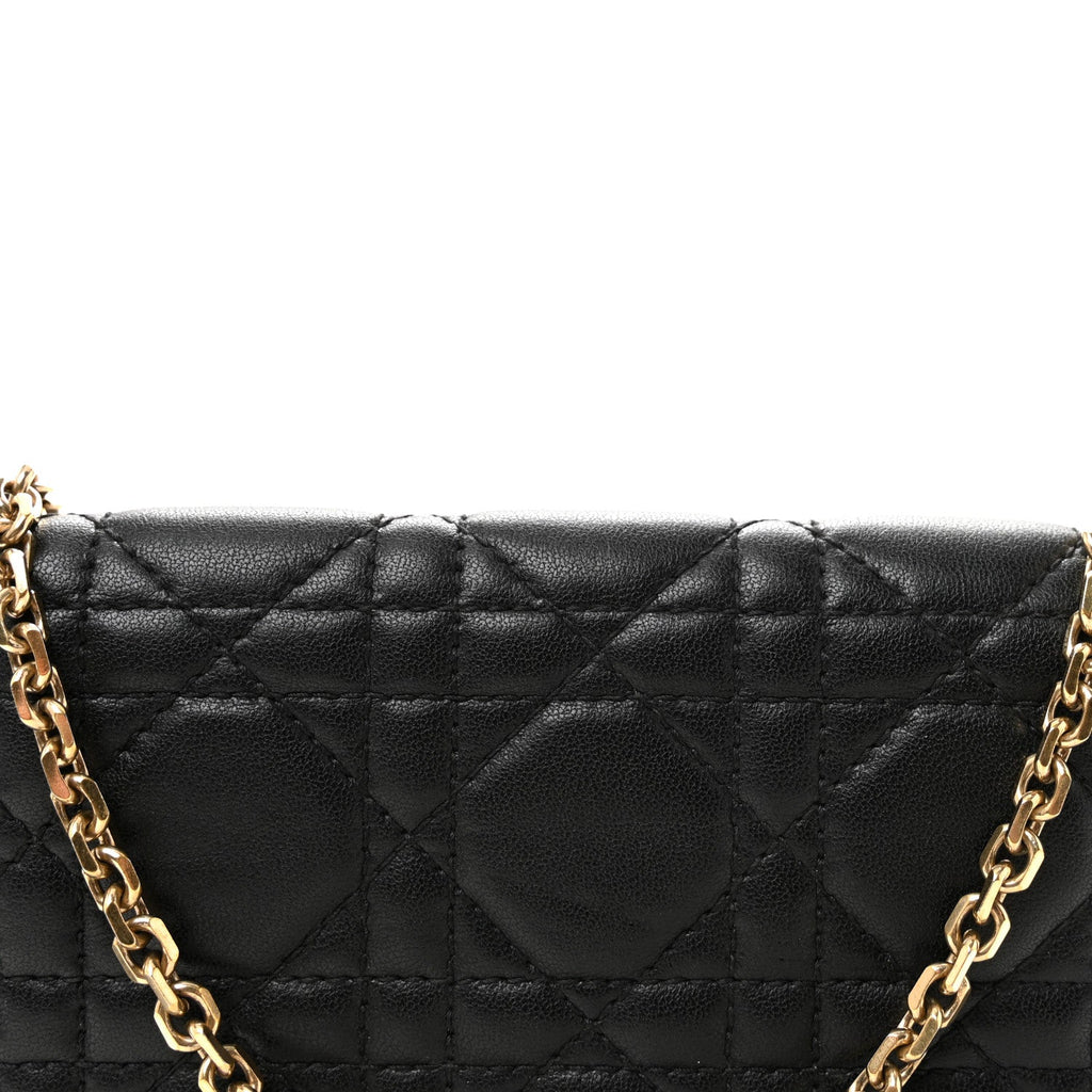 Lambskin Cannage Lady Dior Pouch Black