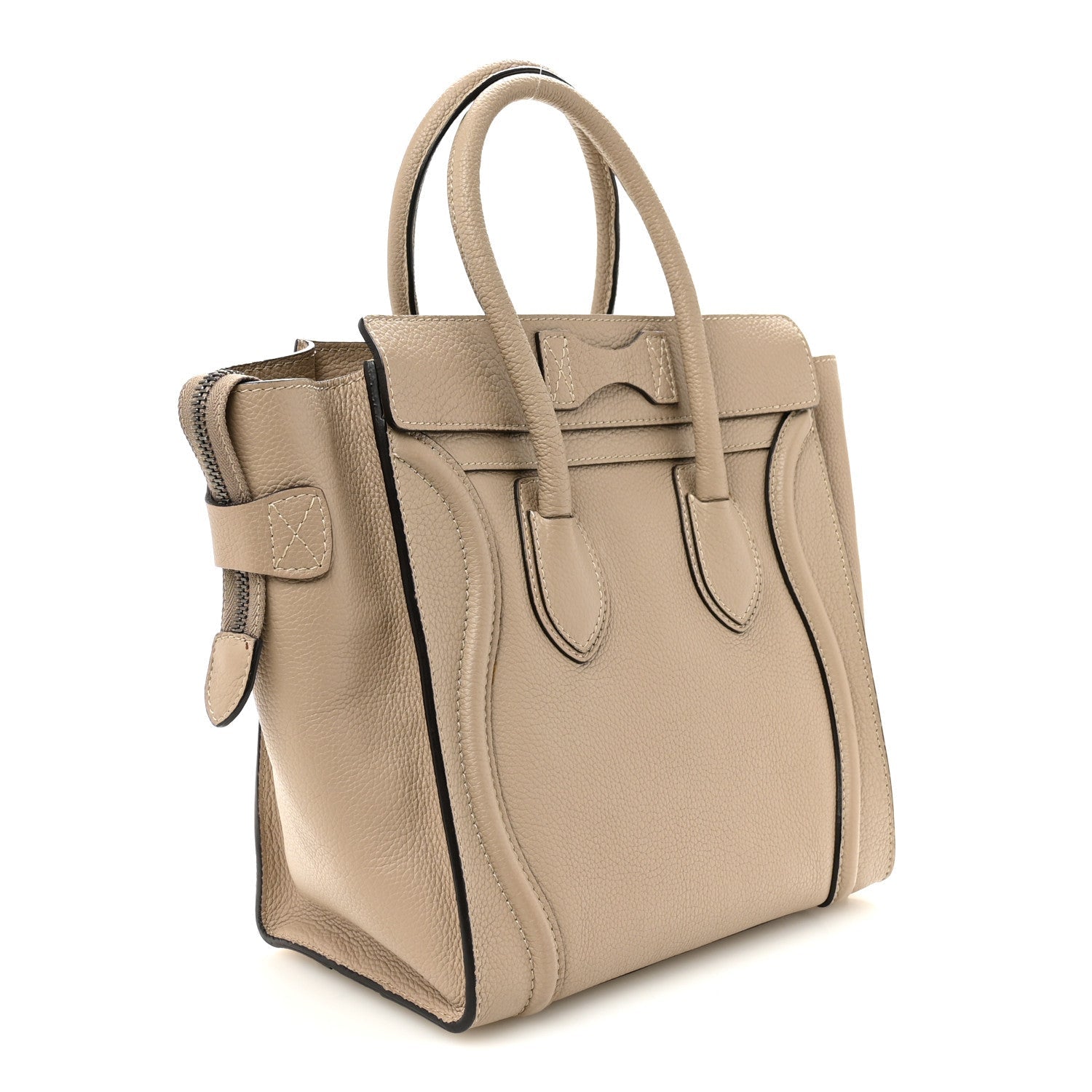 Drummed Calfskin Micro Luggage Dune