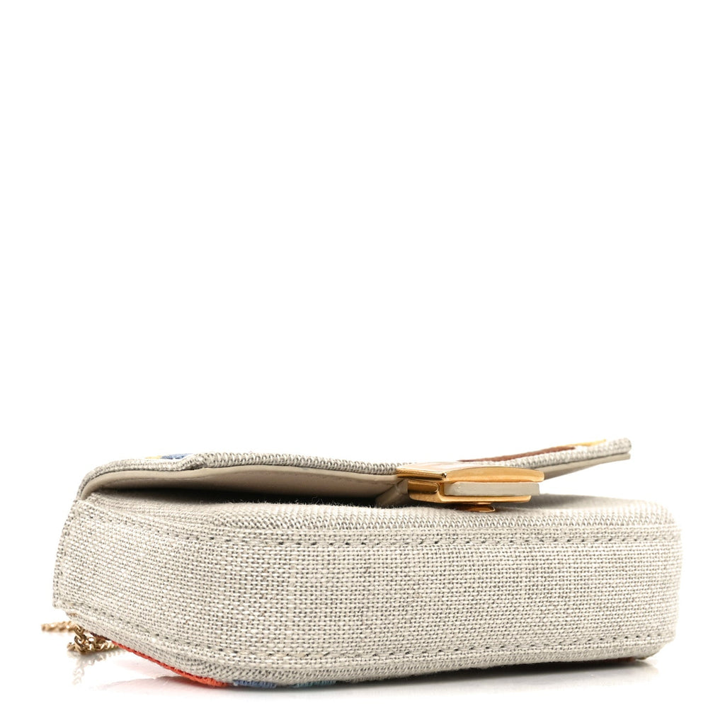 Kuban Canvas FF Embroidered Nano Baguette Charm Grezzo Multicolor