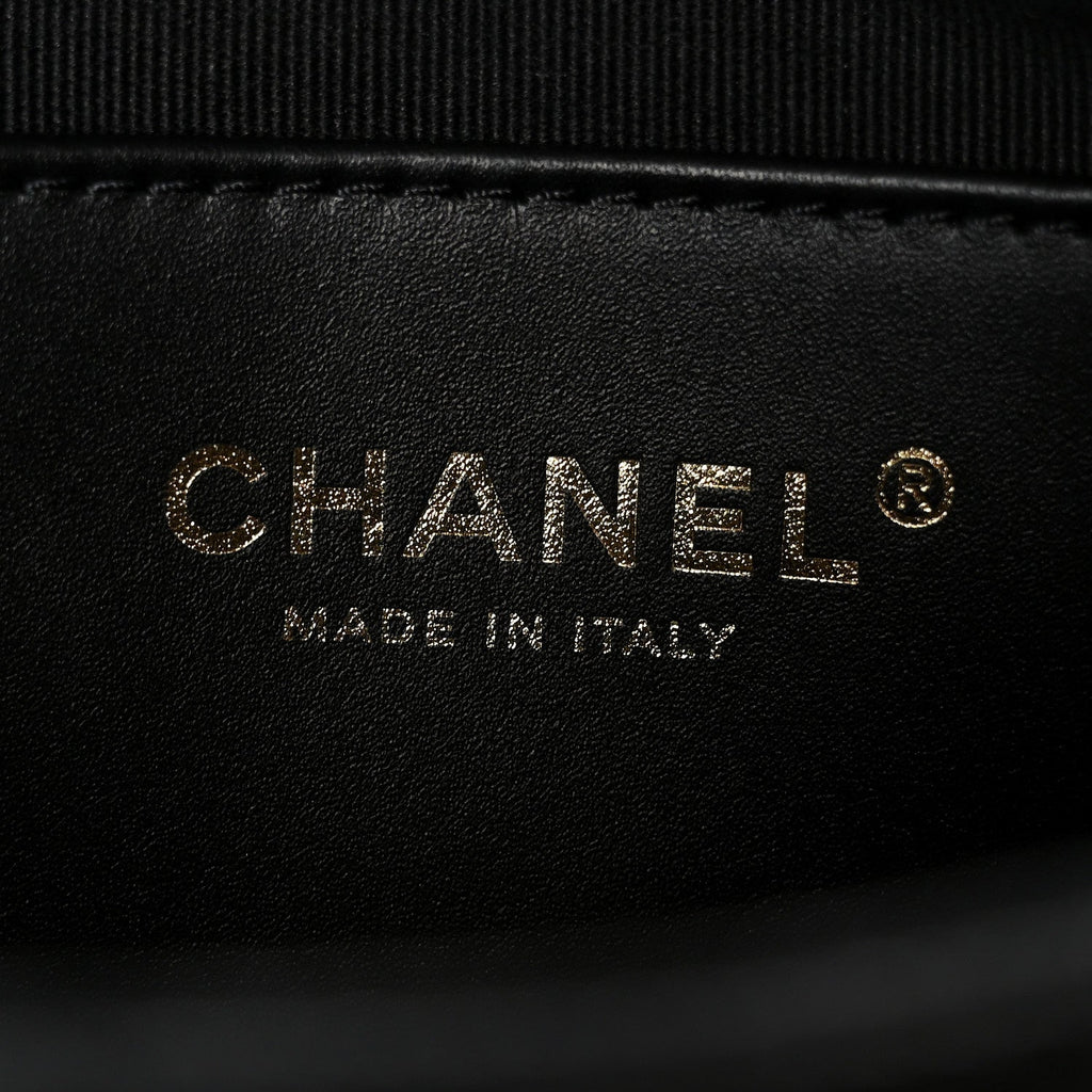 Grained Lambskin Quilted Mini Flap Black