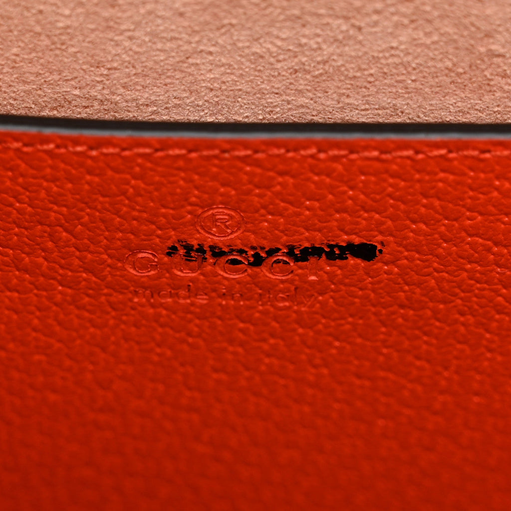 Textured Dollar Calfskin Web Small Diana Tote Bag Deep Orange Spicy Cyclamin