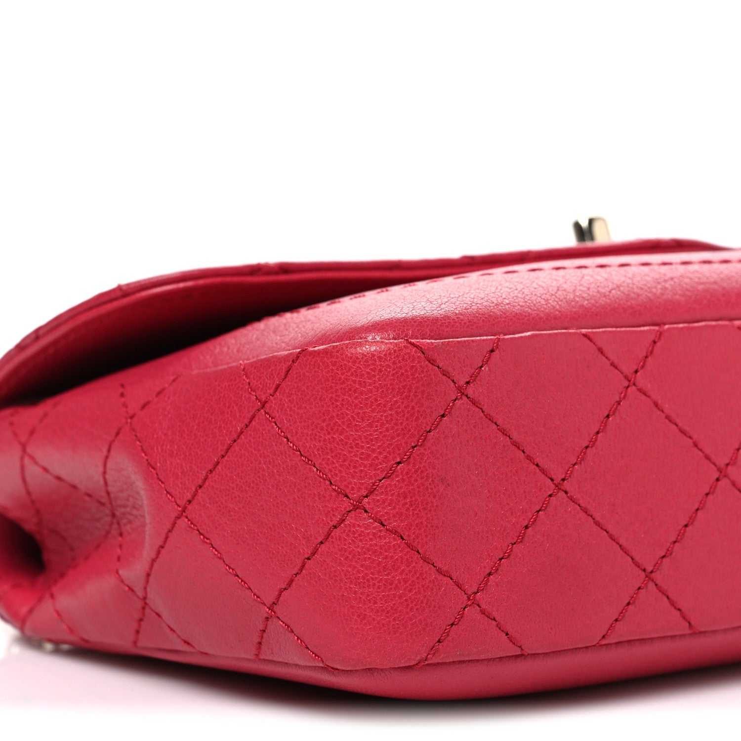 Goatskin Quilted Coco Curve Flap Messenger Flap Dark Pink