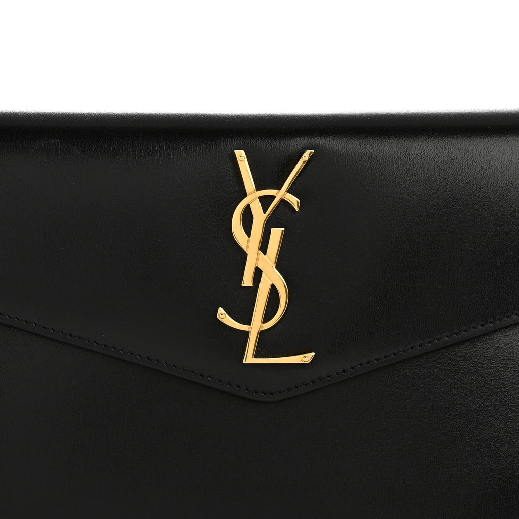 Smooth Shiny Calfskin Monogram Uptown Pouch Black