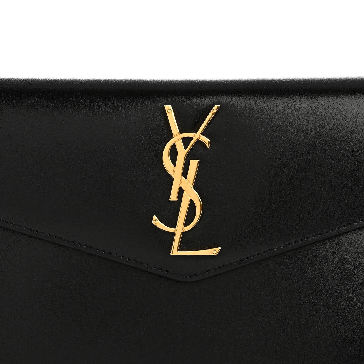 Smooth Shiny Calfskin Monogram Uptown Pouch Black